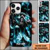 Maxcorners Billiards Grim Reaper 8 Ball Multicolor Personalized Name 3D Phone Case