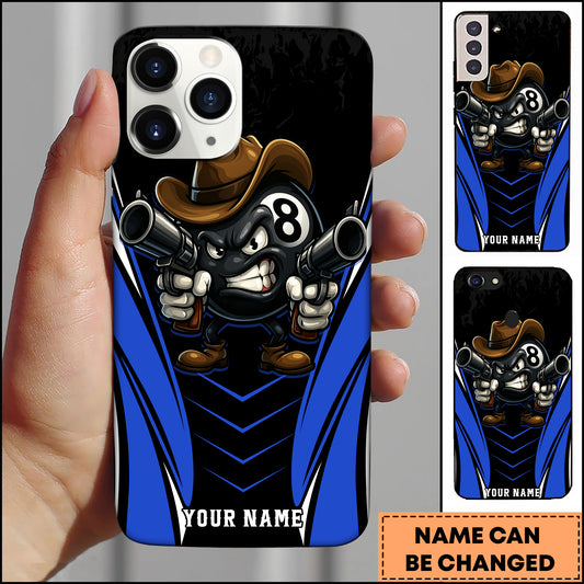 Maxcorners Billiards Cowboy 8 Ball Guns Multicolor Personalized Name 3D Phone Case