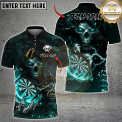 Maxcorners Darts Flame Skull Multicolor Customized Name, Team Name 3D Shirt