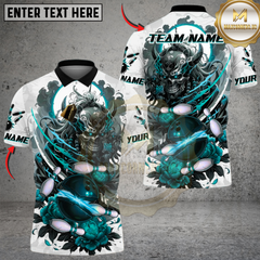 Maxcorners Bowling Demon Samurai With Flower Multicolor Customized Name, Team Name 3D Shirts