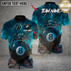 Maxcorners Widow of the 8 Ball Billiards Multicolor Customized Name, Team Name 3D Shirt