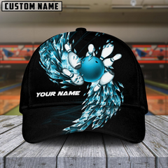 Maxcorners Bowling Ice Breath Multicolor Personalized Name 3D Cap