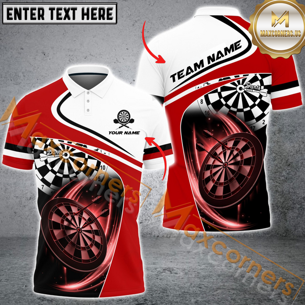 Maxcorners Darts Jersey Mutilcolor Options Personalized Name, Team Name 3D Polo Shirt