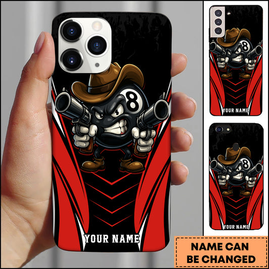 Maxcorners Billiards Cowboy 8 Ball Guns Multicolor Personalized Name 3D Phone Case