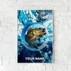 Maxcorners Largemouth Bass Fishing Ocean Circle Art Personalized Name 3D Poster