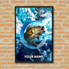 Maxcorners Largemouth Bass Fishing Ocean Circle Art Personalized Name 3D Poster
