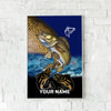 Maxcorners Walleye Fishing Trophy Catch Art Personalized Name 3D Poster