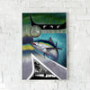 Maxcorners Tuna Fishing Angler Silhouette Geometric Art Personalized Name 3D Poster