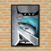 Maxcorners Salmon Fishing Silver Scale Texture Art Personalized Name 3D Poster