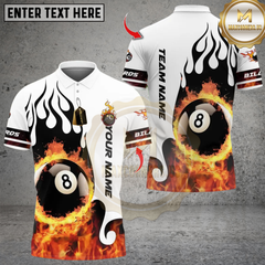 Maxcorners Billiards Ball 8 Fire Blaster Multicolor Customized Name, Team Name 3D Shirts