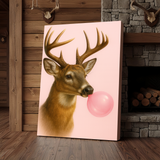 Maxcorners Deer Bubblegum Fun 3D Wrapped Canvas