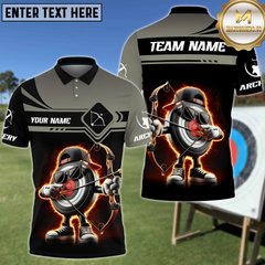 Maxcorners Archery Funny Cool Target Cartoon Personalized Name 3D Shirt