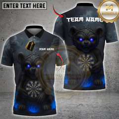 Maxcorners Darts Evil Teddy Bear with Dartboard Multicolor Customized Name, Team Name 3D Shirts