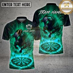 Maxcorners Dart Shirt Flaming Bull Dartboard Fire Theme Multi Options Personalized Name, Team Name 3D Shirt