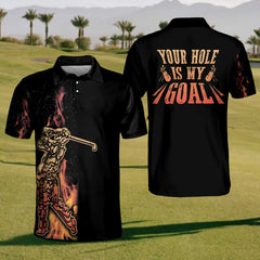 Maxcorners Your Hole Is My Goal Mens Golf Polo Shirt, Mens Golf Gift, Mens Golf Shirt