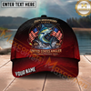 Maxcorners Fishing Patriotic United States Angler Personalized Name 3D Cap (12 Fish Species)