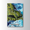 Maxcorners Largemouth Bass Fishing Ocean Scale Wave Art Personalized Name 3D Poster