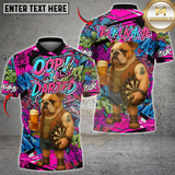 Maxcorners Darts Bulldog Graffiti Design Multicolor Customized Name, Team Name 3D Shirts