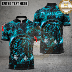 Maxcorners Darts Fire Red Bull Design Multicolor Customized Name, Team Name 3D Shirts