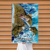 Maxcorners Walleye Fishing Ocean Scale Wave Art Personalized Name 3D Poster
