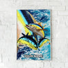 Maxcorners Tuna Fishing Ocean Splash Dual Fish Artwork Personalized Name 3D Poster