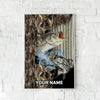 Maxcorners Striped Bass Fishing Camo Cutout Splash Design Personalized Name 3D Poster