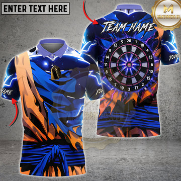 Maxcorners Darts Blue Anime Warrior Personalized Multiple Options Personalized Name, Team Name 3D Shirt