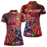 Maxcorners Death Skeleton Red Galaxy Funny Dart Shirts For Men Custom Darts Jerseys Outfit, Darts Gifts LM154