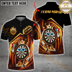 Maxcorners Funny Golden Crown Darts Jersey Multicolor Option Customized Name, Team Name 3D Polo Shirt