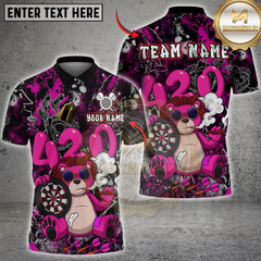 Maxcorners Darts 420 Smoker Teddy Bear Dartboard Multicolor Customized Name, Team Name 3D Shirts