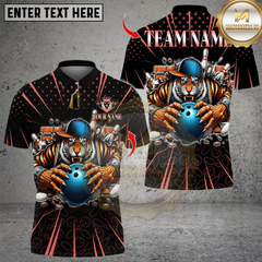 Maxcorners Cool Tiger Bowling Multicolor Customized Name, Team Name 3D Shirts