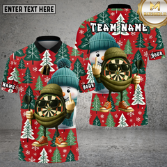 Maxcorners Christmas Tree Snowman Dartboard Festive Multioptions Personalized Name, Team Name Unisex 3D Shirt (4 Colors)
