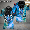 Maxcorners Bowling Flame And Ice  Multicolor Personalized Name, Team Name 3D Unisex Shirt