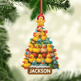 Maxcorners Personalized Funny Rubber Duck Acrylic Christmas Tree Ornament – Custom Name Xmas Decoration for Hunter or Family, Cute Holiday Ornament LM0411