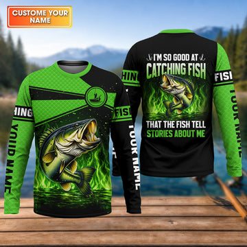 Maxcorners I’m So Good At Catching Fish That The Fish Tell Stories About Me Fishing UPF Shirt, Funny Fishing Shirt, Fishing Shirt For Men