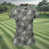 Maxcorners Grey Camo Chihuahua Dog Pattern Golf Polo Shirt, Women's Golf Shirt, Ladies Polo Shirt, Womens Golf Top LM1507