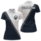 Maxcorners Dark Blue Bowling Custom Men Bowling Shirt Polo & Quarter-Zip Bowling Team Jerseys