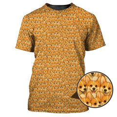 Maxcorners Corgi Dog Pattern Golf Shirt, Funny Corgi Golf Shirt For Dog Lovers, Golf Gift For Men's