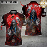 Maxcorners Darts Skull Shadow Owl Multicolor Customized Name, Team Name 3D Shirts