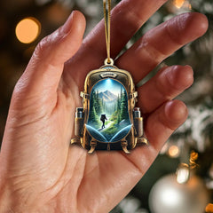 Maxcorners Custom Name Hiking Christmas Ornament, Christmas Gift for Hiking Lover 2D Flat LM2111