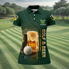 Maxcorners Grip It Rip It Sip It Golf And Beer St Patrick's Day Green Women's Golf Tops Ladies Golf Polos