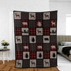 Maxcorners Rustic Hunting Cabin Fleece Blanket - Deer, Bear & Pine Tree - Cozy Gift for Hunters & Nature Lovers LM1611