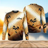 Maxcorners Yellow Fish Scale Fishing UPF Shirts, Custom Fishing Shirt, Gift For Fisherman, Mens Casual Shirts
