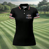 Maxcorners Black First Dad Now Grandpa Golf Polo Shirt, Women’s Golf Polo, Golf Shirts For Women LM1507