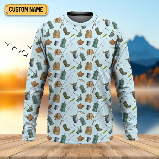 Maxcorners Fishing Tools Custom Fishing Shirt, Performance Fishing Shirts, SPF Shirt For Men, Fishing Gifts For Men