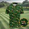 Maxcorners St Patrick's Day Leprechaun Golf Pose Irish Flags Shamrock Golf Shirt, Golf Tops For Men, Golf Shirts For Men