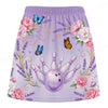 Maxcorners Customized Bowling Trouser Skirts With Shorts Underneath, Bowling Butterfly And Floral Scroll With Pockets