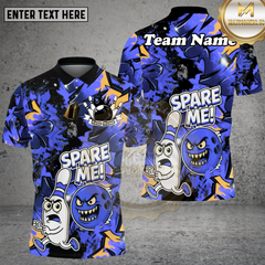 Maxcorners Spare Me Bowling Cartoon Fire Burst Multioptions Personalized Name, Team Name Unisex 3D Shirt (4 Colors)