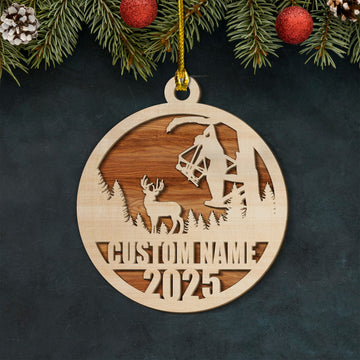 Maxcorners Personalized Bow Hunter Ornament 2025 -  Custom Name Gift for Deer Hunters LM0110