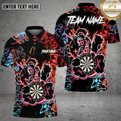 Maxcorners Graffiti Bear Dartboard Neon Splash Multioptions Personalized Name, Team Name Unisex 3D Shirt (4 Colors)